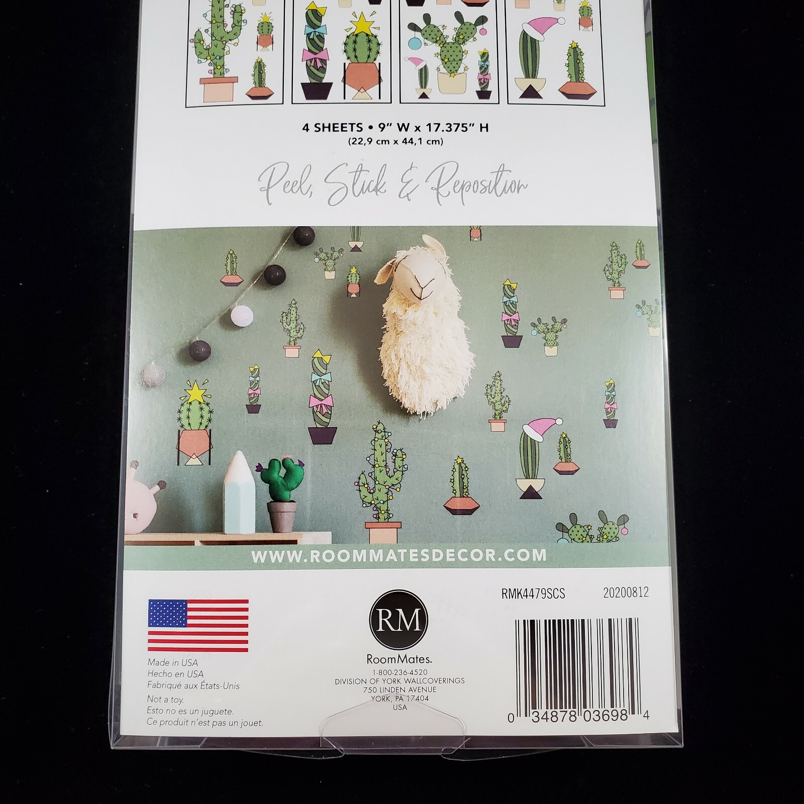 RoomMates CHRISTMAS CACTUS 27 Peel & Stick Wall Decals RMK4479SCS