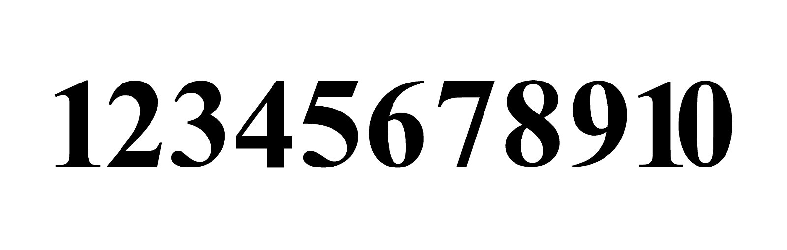 1-10 Numbers Reflective Black Sticker Vinyl Decals 1" – 10" Set Of 10 (V652-R)