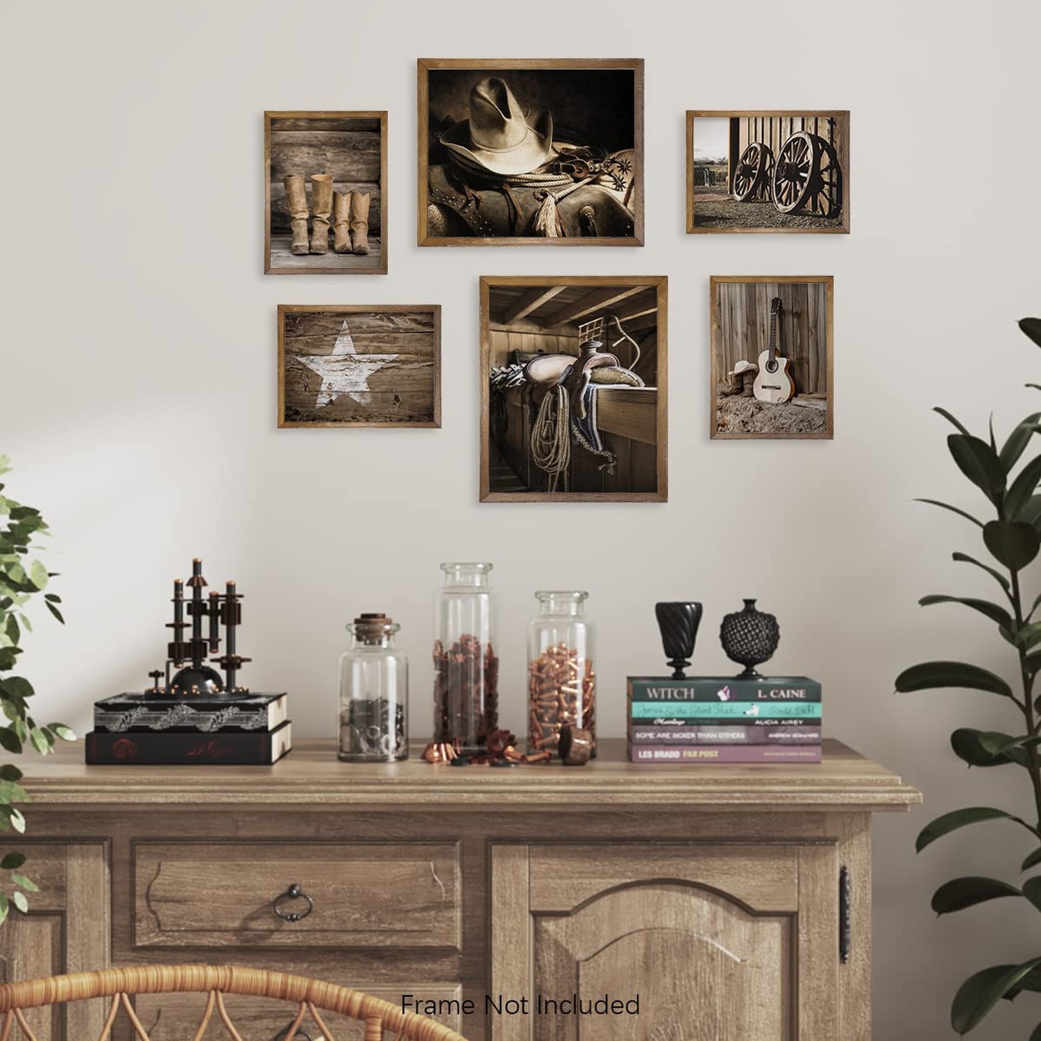 Art for Cowboy Men Cowgirl – Set of 6 – Rustic Farmhouse Bathroom Poster – Bo…