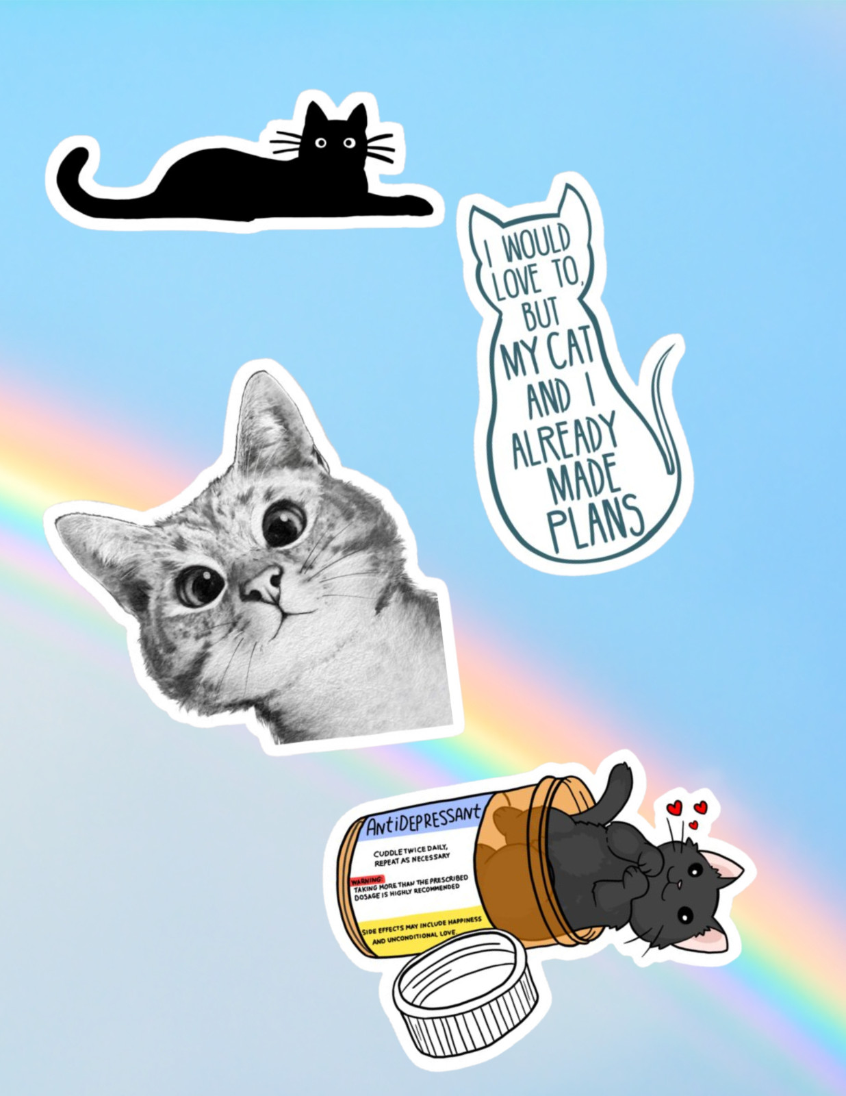 Cat 4pc Sticker Pack