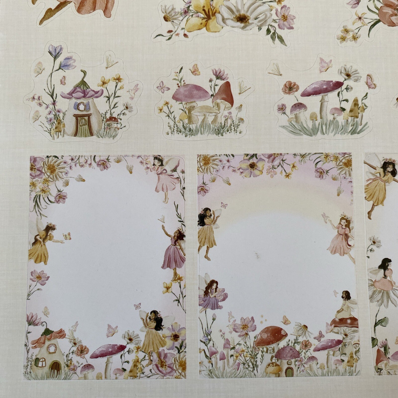 Garden Fairies Flowers Butterfly Spring Fairy House Mushrooms Beautiful Stickers