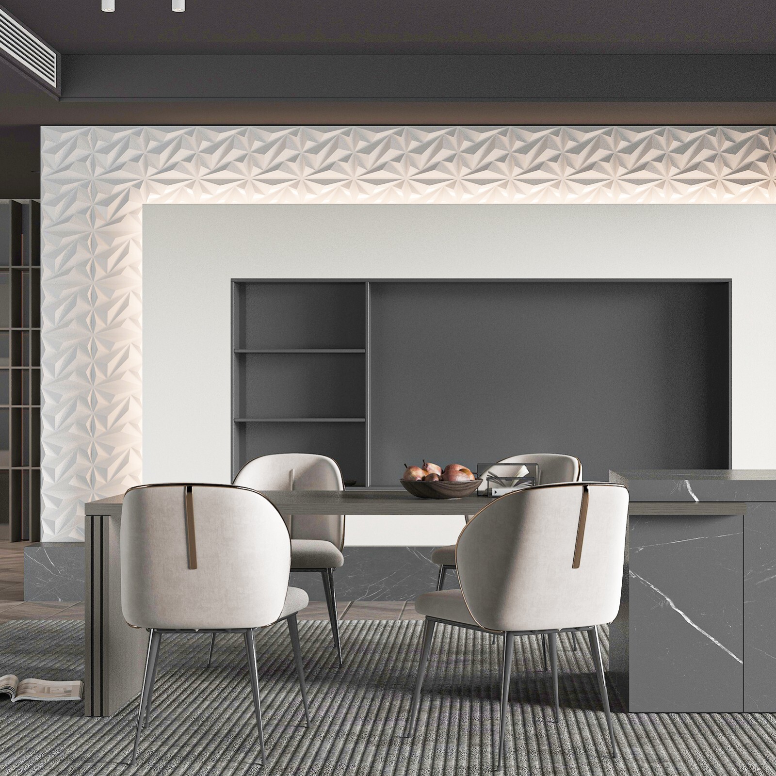 Art3d Dimensionally cut PVC ceiling and wall panels,12 pack or 33 pack