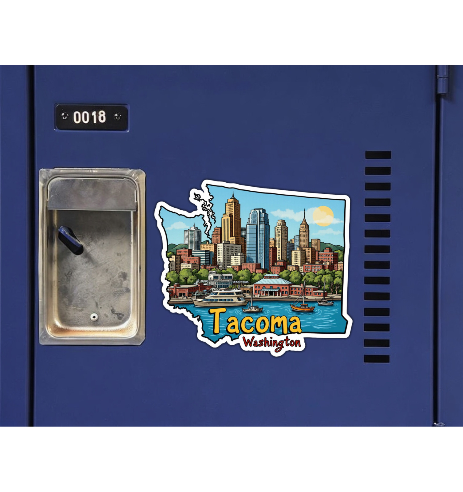 Tacoma Washington Fridge Magnet or Laptop Sticker