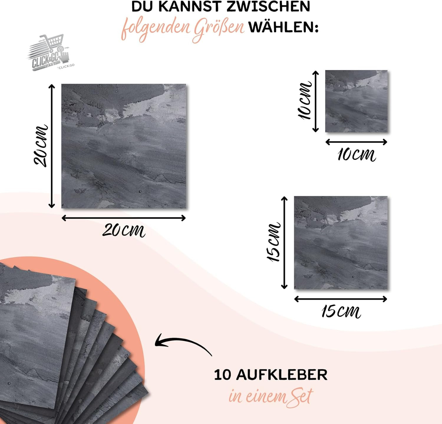 10 stickers tiles 20×20 kitchen bathroom wall covering natural stone stucco