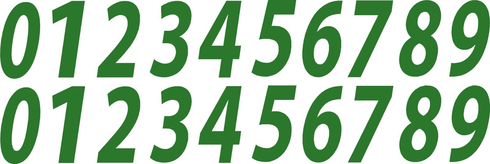 0-9 Reflective Numbers Green Sticker Vinyl Decal pick 1"-12" Set Of 20 (RV1-2)