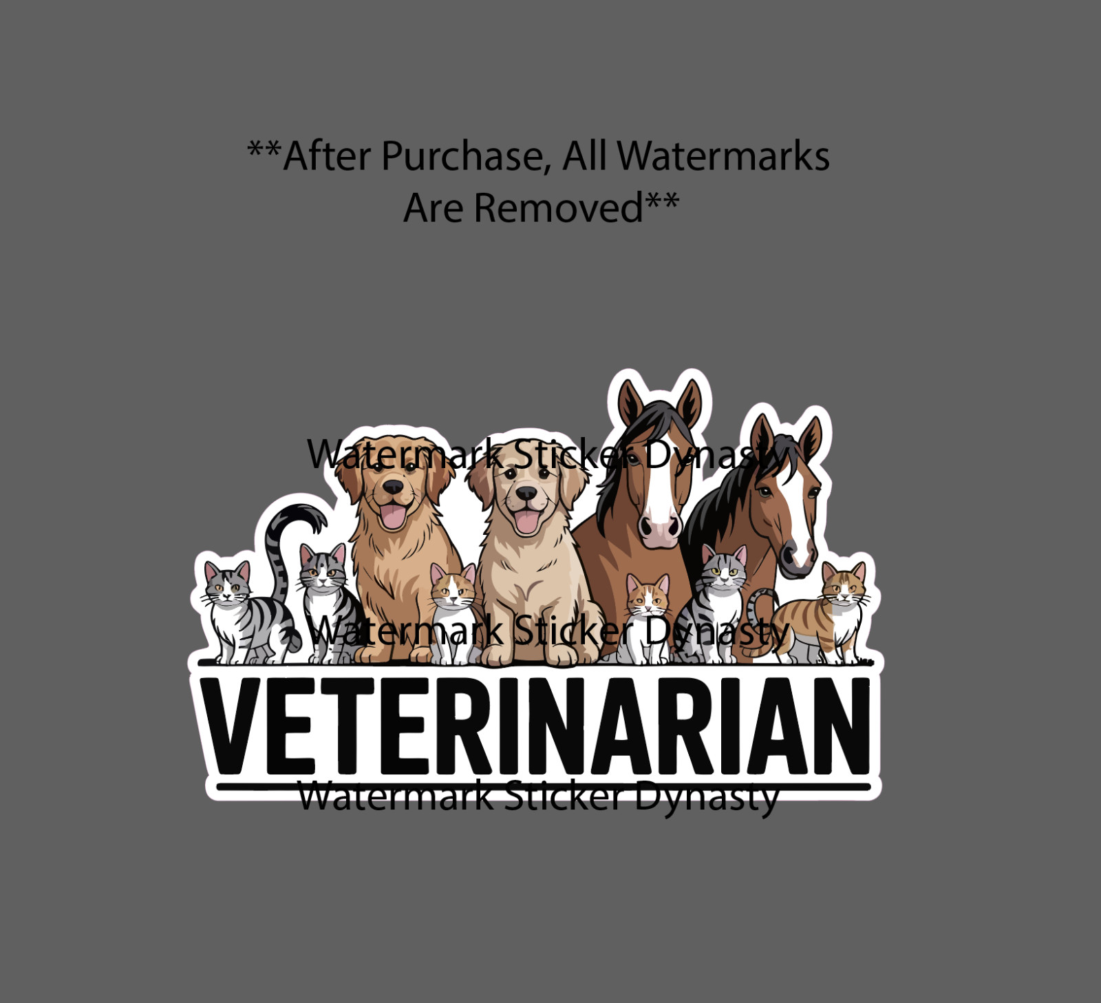 Veterinarian Sticker Waterproof Decal Horse Dog Cat Animal Hospital Pet Gift NEW