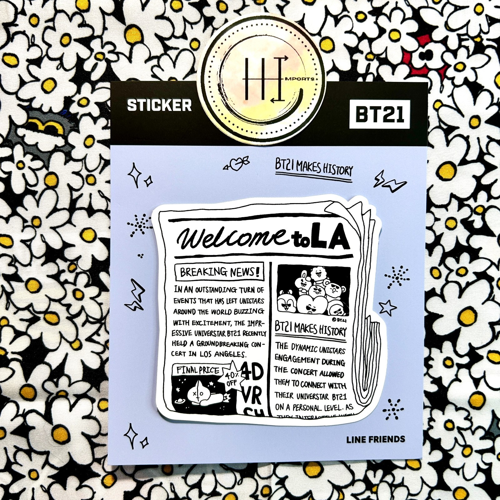 BTS x Line Friends BT21 City Edition Official LA Los Angeles Sticker Korea Made