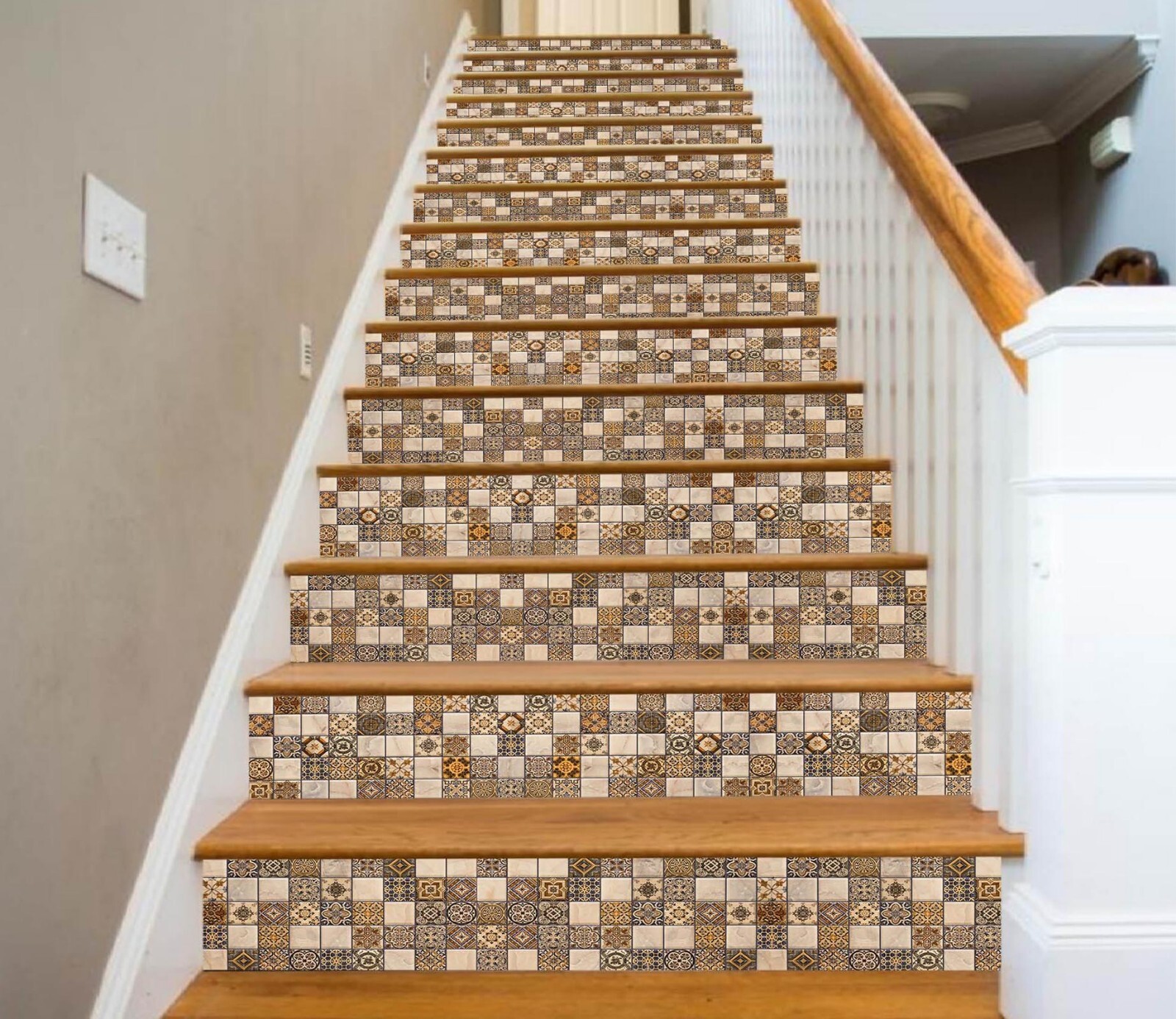 3D Small Square AZ619 Stair Risers Decoration Mural Vinyl Wallpaper Kay