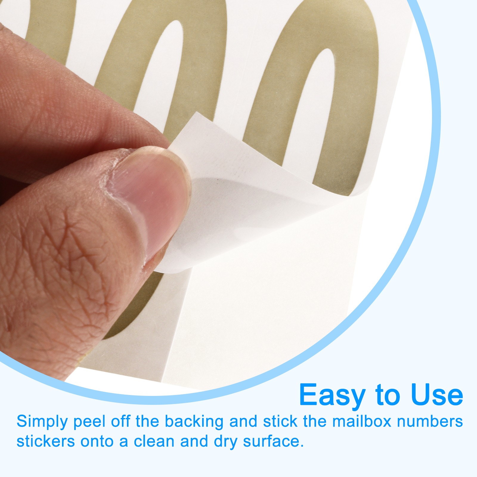 10 Sheets Mailbox Numbers and Letters for Indoor/Outdoor Decals, Gold in White