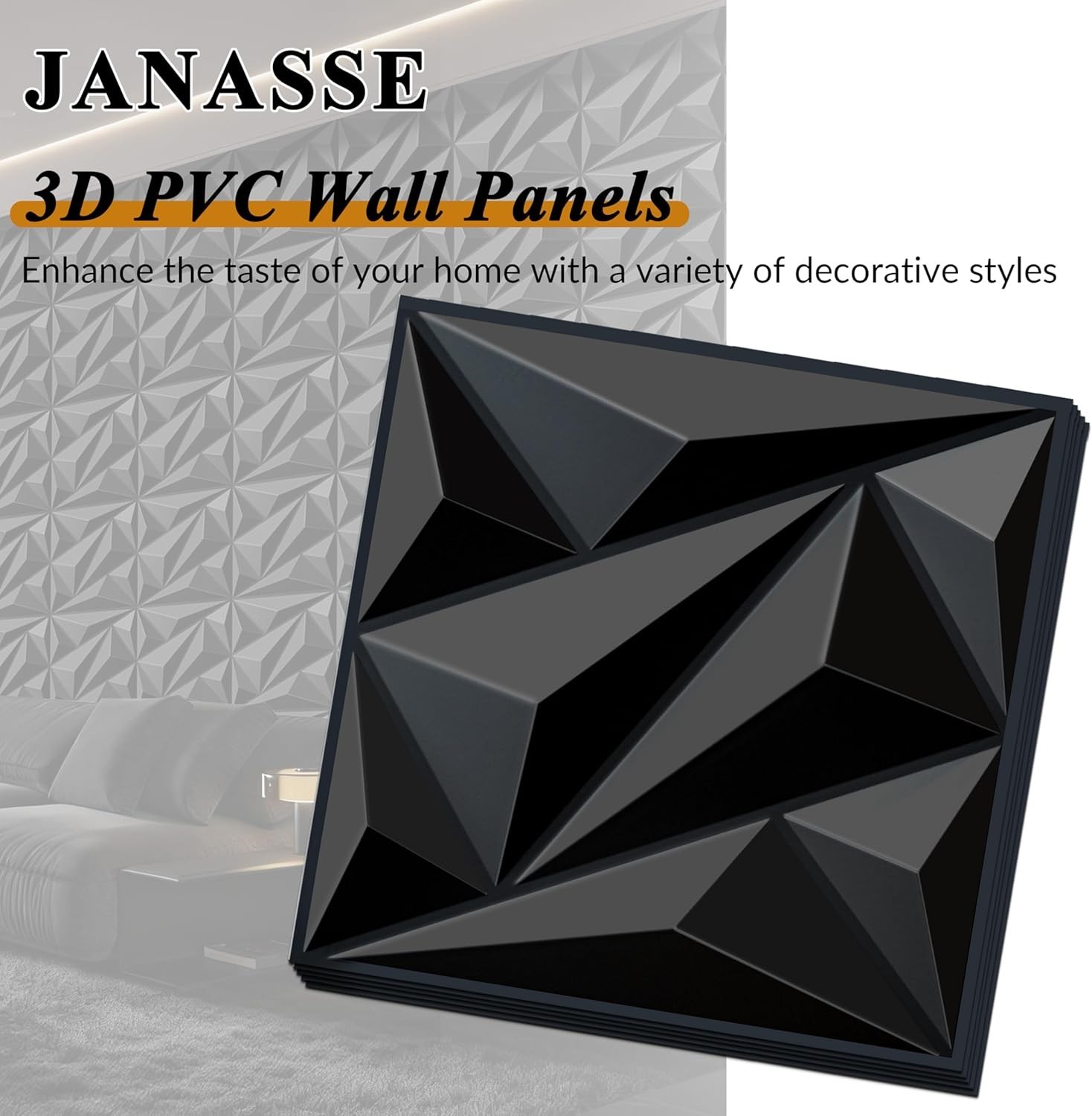 3D Wall Panel for Interior Wall Decor, PVC Wall Panels for Living Room Bedroo…
