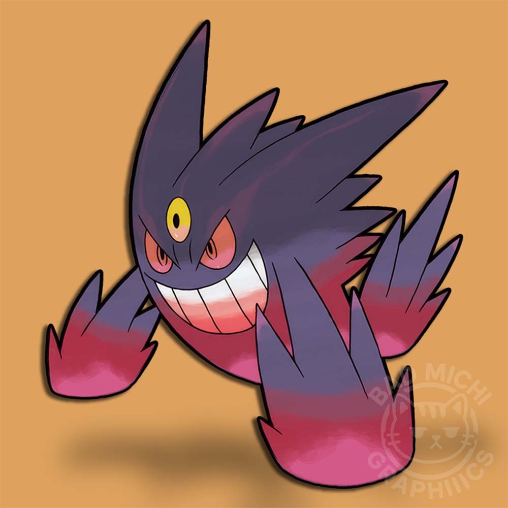 Mega Gengar Sticker Car Decal Anime Vinyl 3–7" Wide Made in USA