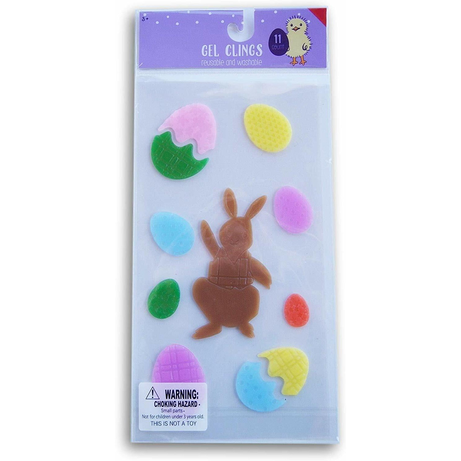 NEW Spring Easter Bunny Rabbit Eggs CUTE Window Gel Clings Decorations 11 pcs
