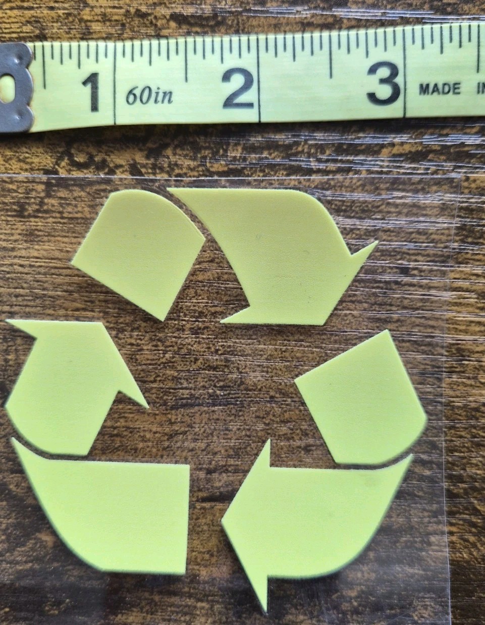 Recycle UV DTF Raised Decal- Reuse Renew Symbol Trash Work Bin Can Window