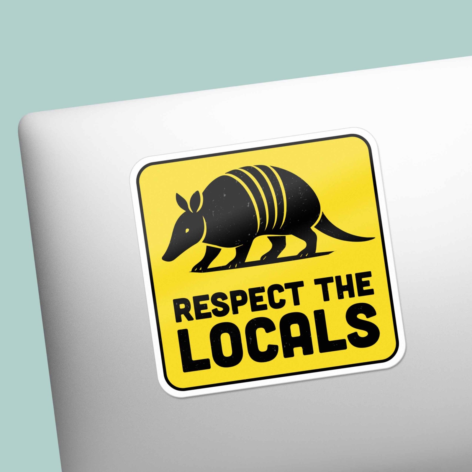 Respect the Locals Armadillo Sticker – Southern Decal for Water Bottle & Laptop