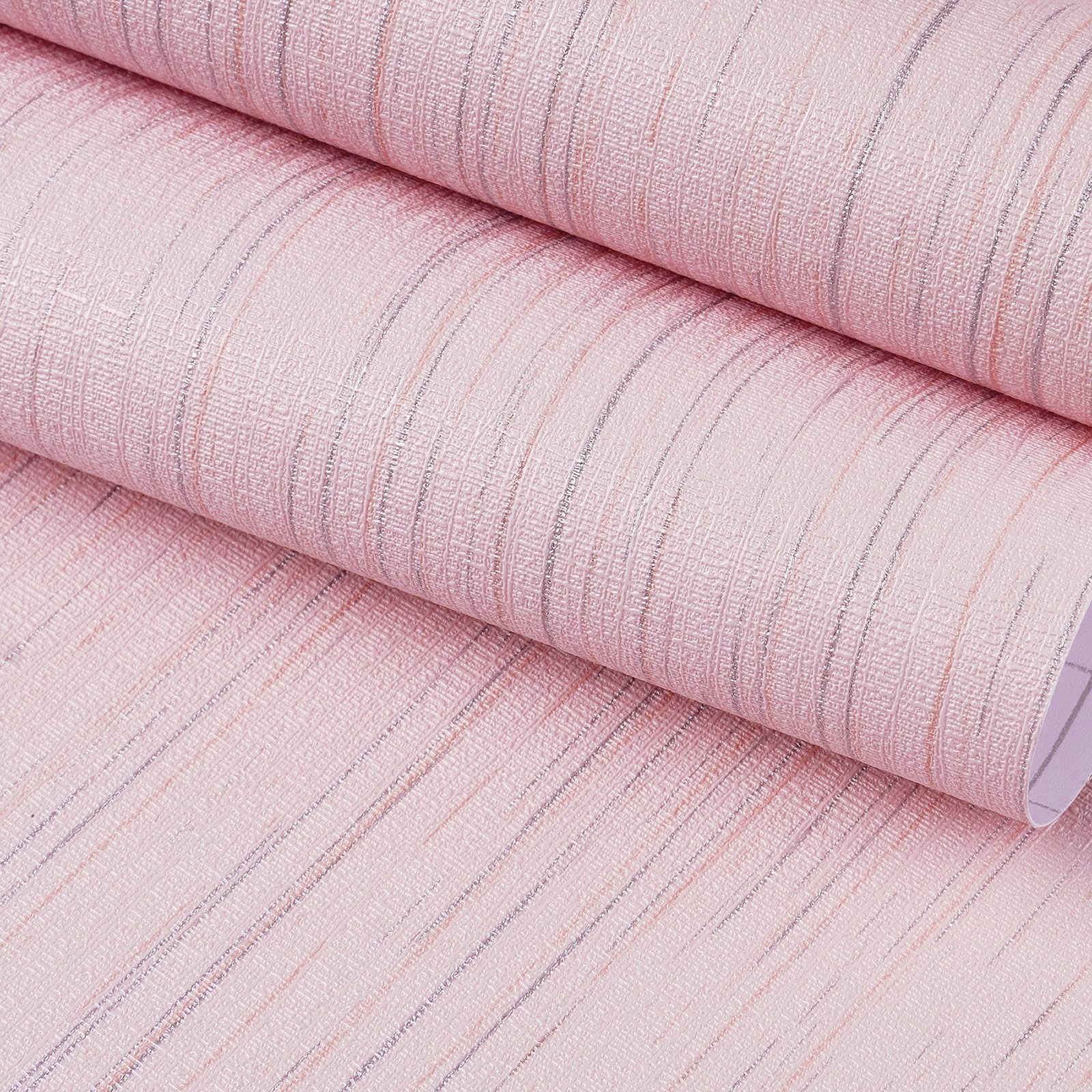 FunStick Grasscloth Peel and Stick Wallpaper Textured Pastel Pink Wallpaper R…