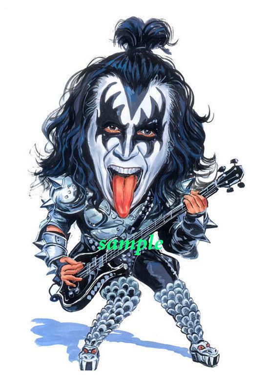 GENE SIMMONS GLOSSY CARTOON MAGNET REFRIGERATOR MAN CAVE CHRISTMAS GIFT KISS
