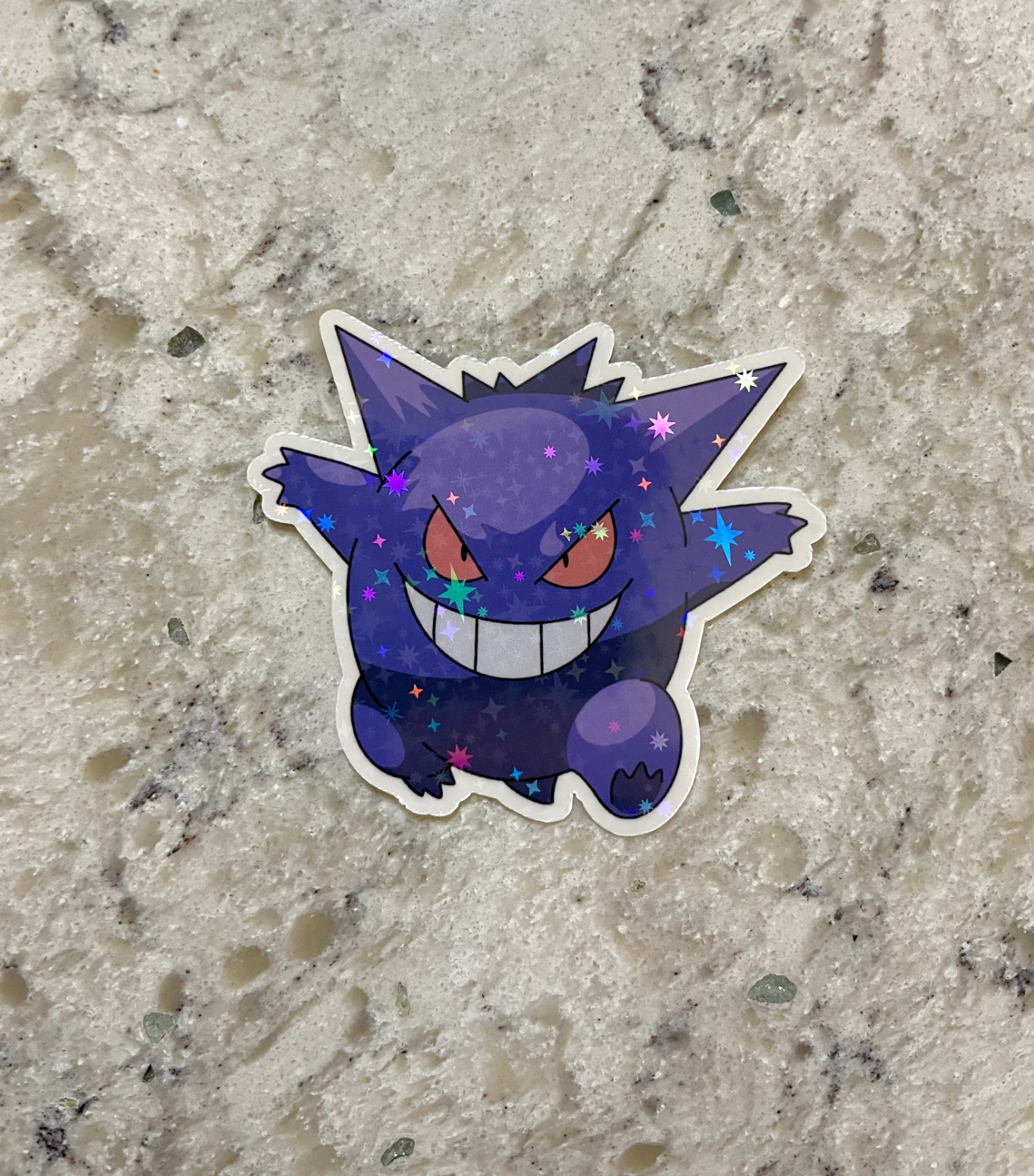 Gengar Pokemon Sticker l Gloss or Holographic Laminate l Waterproof Decal