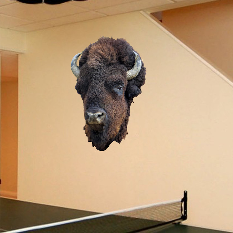 Bison Head Wall Decal Mural Hunting Wild Animals Removable Buffalo Vinyl, a16