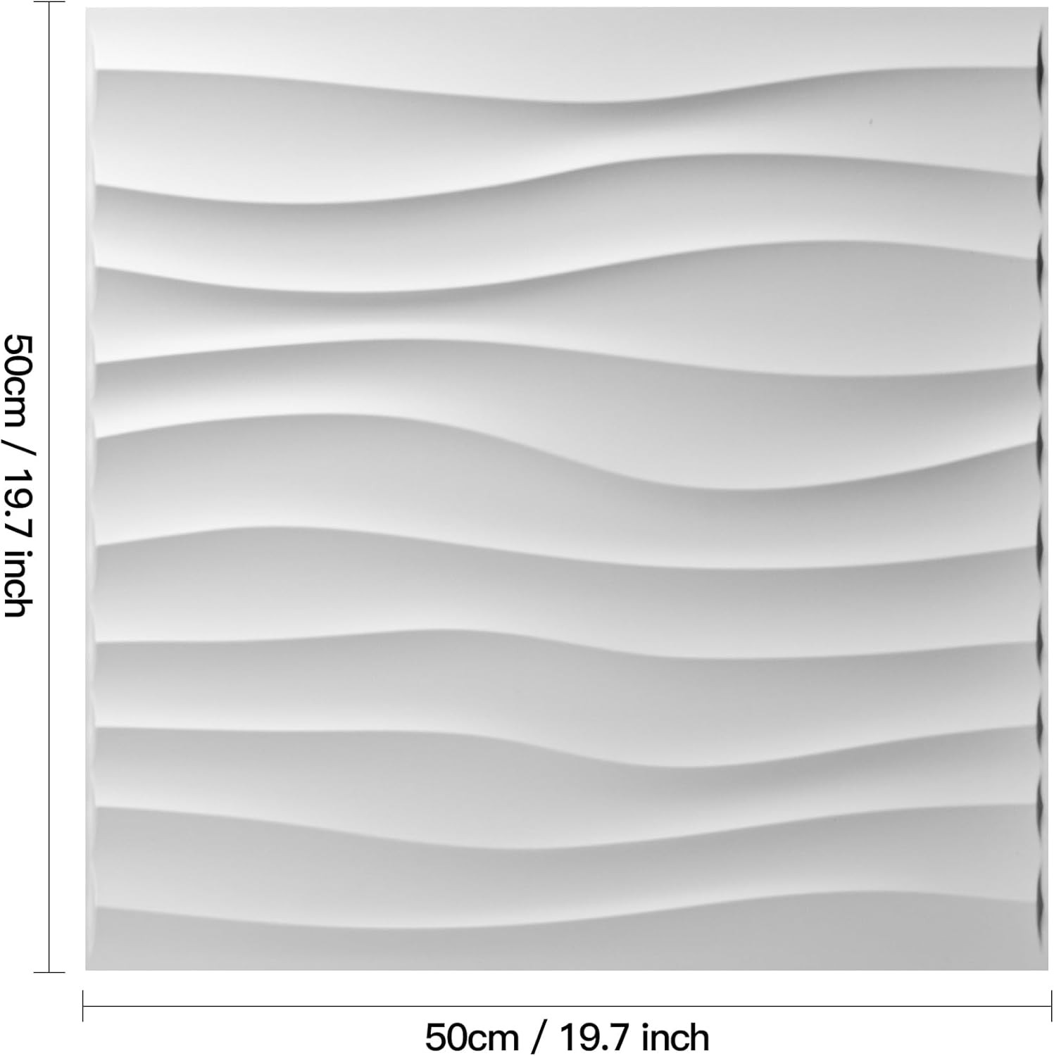 12 Pack 3D Wave Design Wall Panels 19.7"X19.7" PVC Panel for Interior Wall Decor