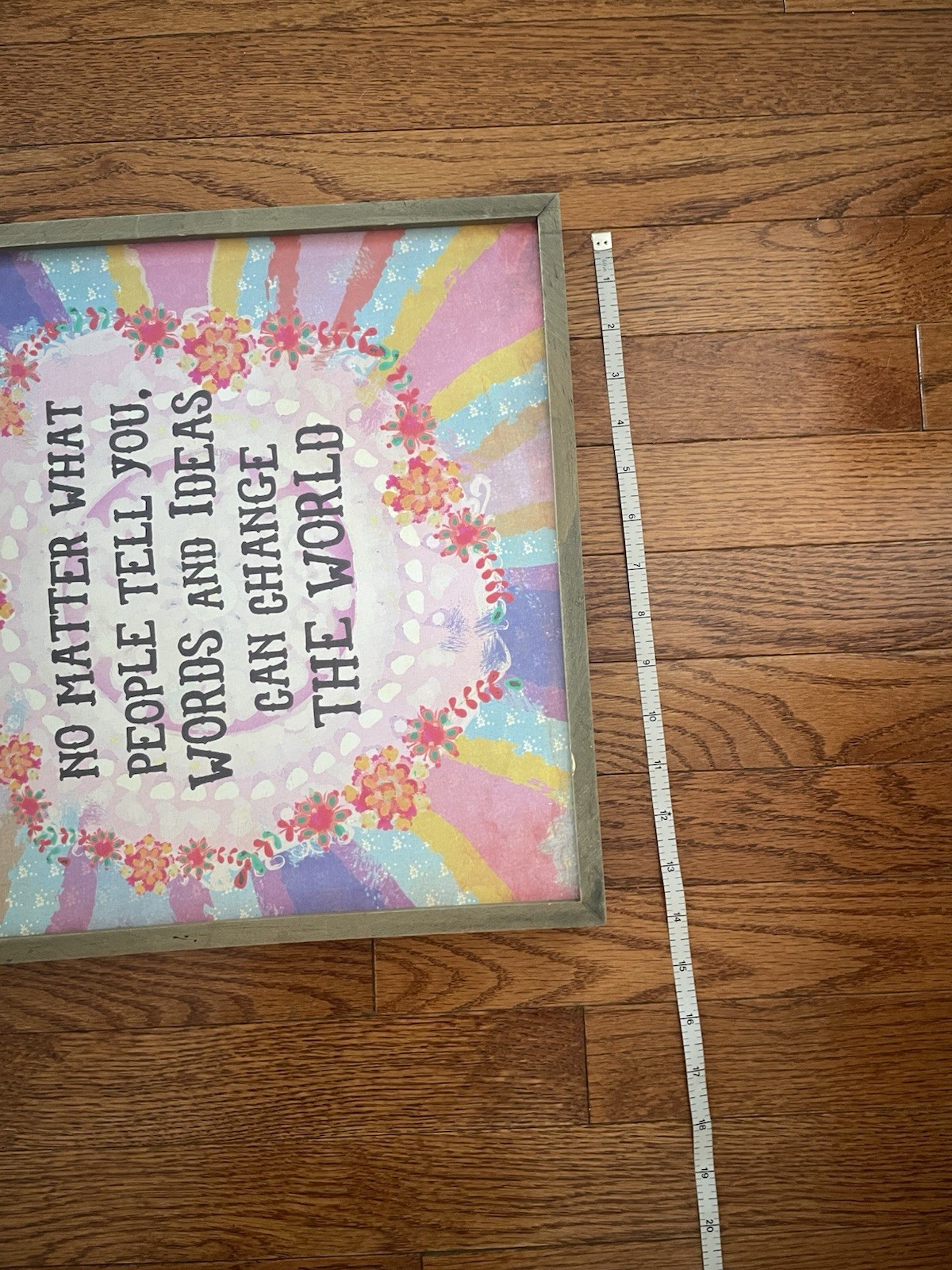 NATURAL LIFE Pastel Rainbow Change the World Boho Wooded Wall Art