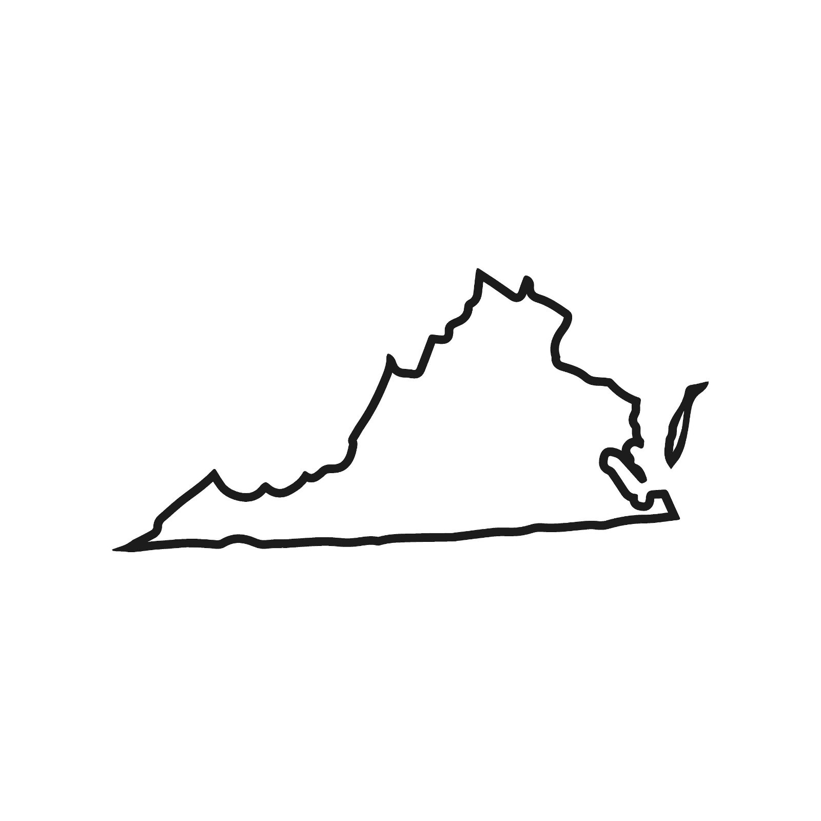 Virginia Outline Vinyl Decal Hallow State Line shape sticker