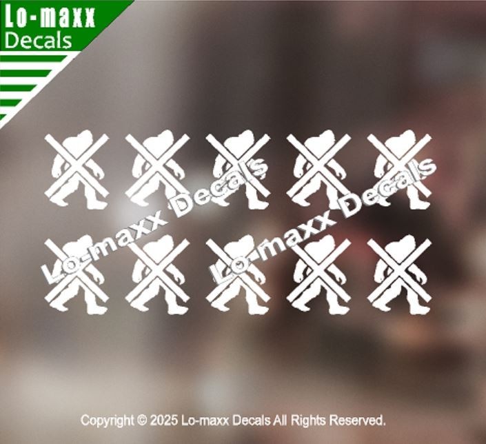 Bigfoot Victory Markings Die Cut Vinyl Sticker War Trophy Sasquatch Decal