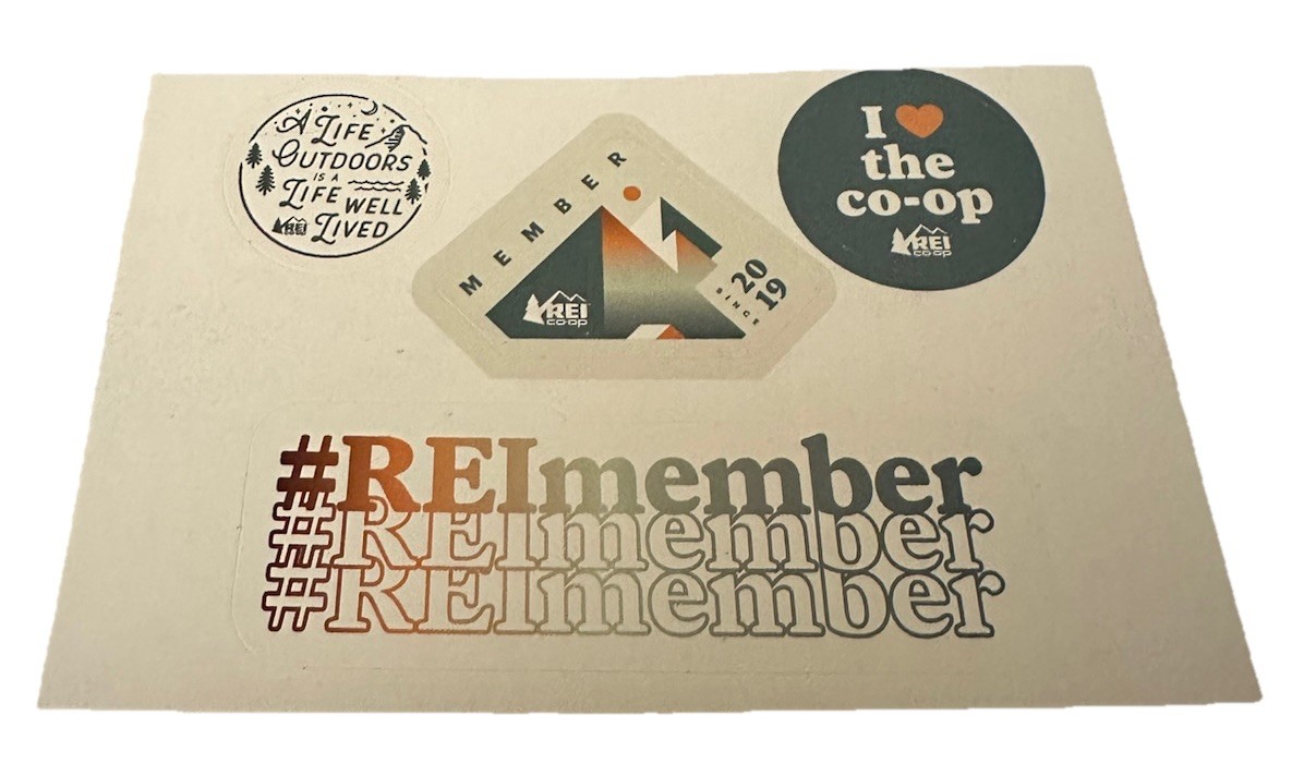 REI Member Stickers – Recreational Equipment Inc Outdoor Hiking Camping