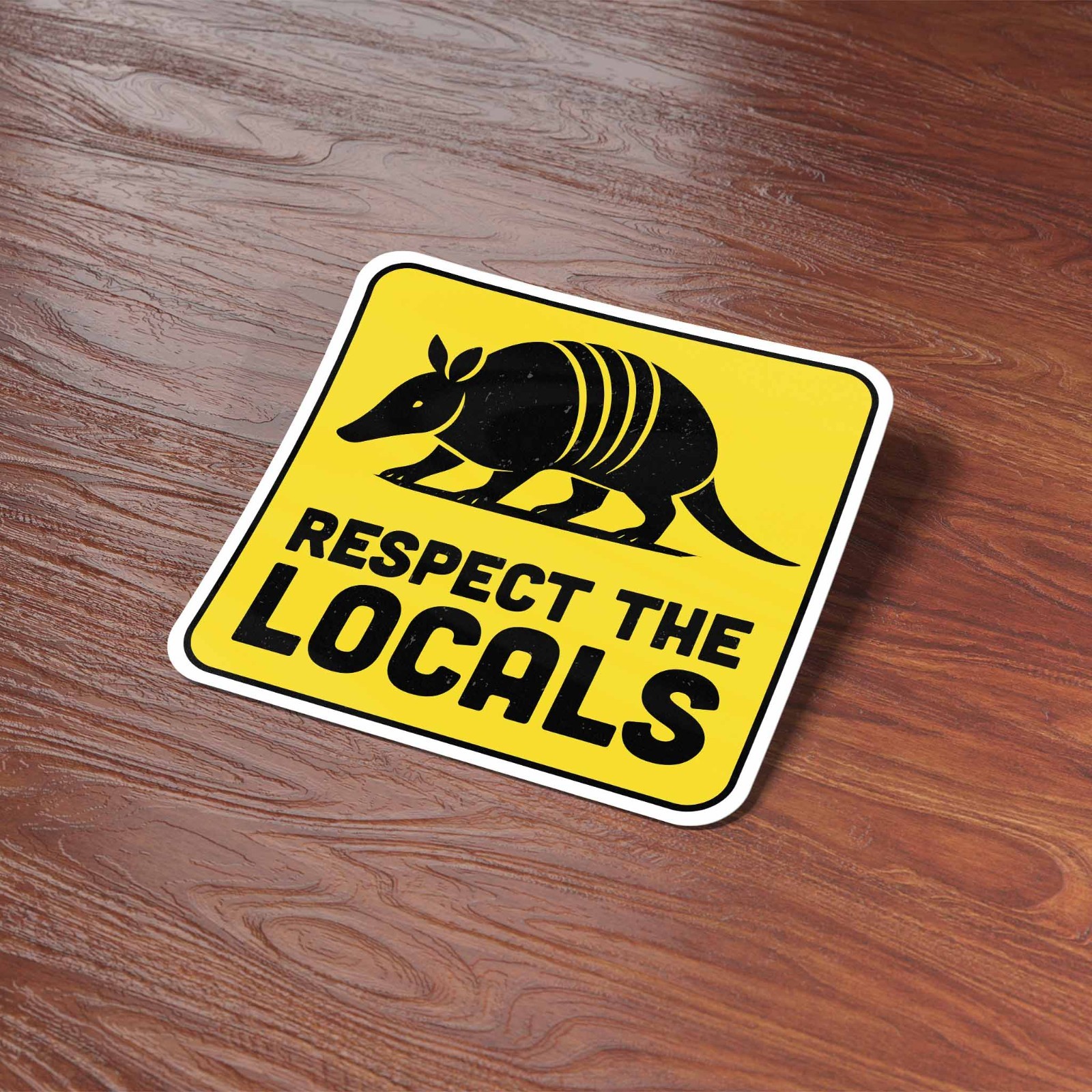 Respect the Locals Armadillo Sticker – Southern Decal for Water Bottle & Laptop