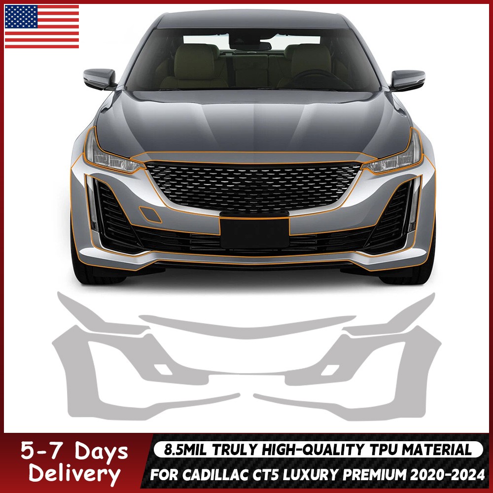 For Cadillac CT5 Luxury 2020-2024 Precut Paint Protection Film Clear PPF TPU