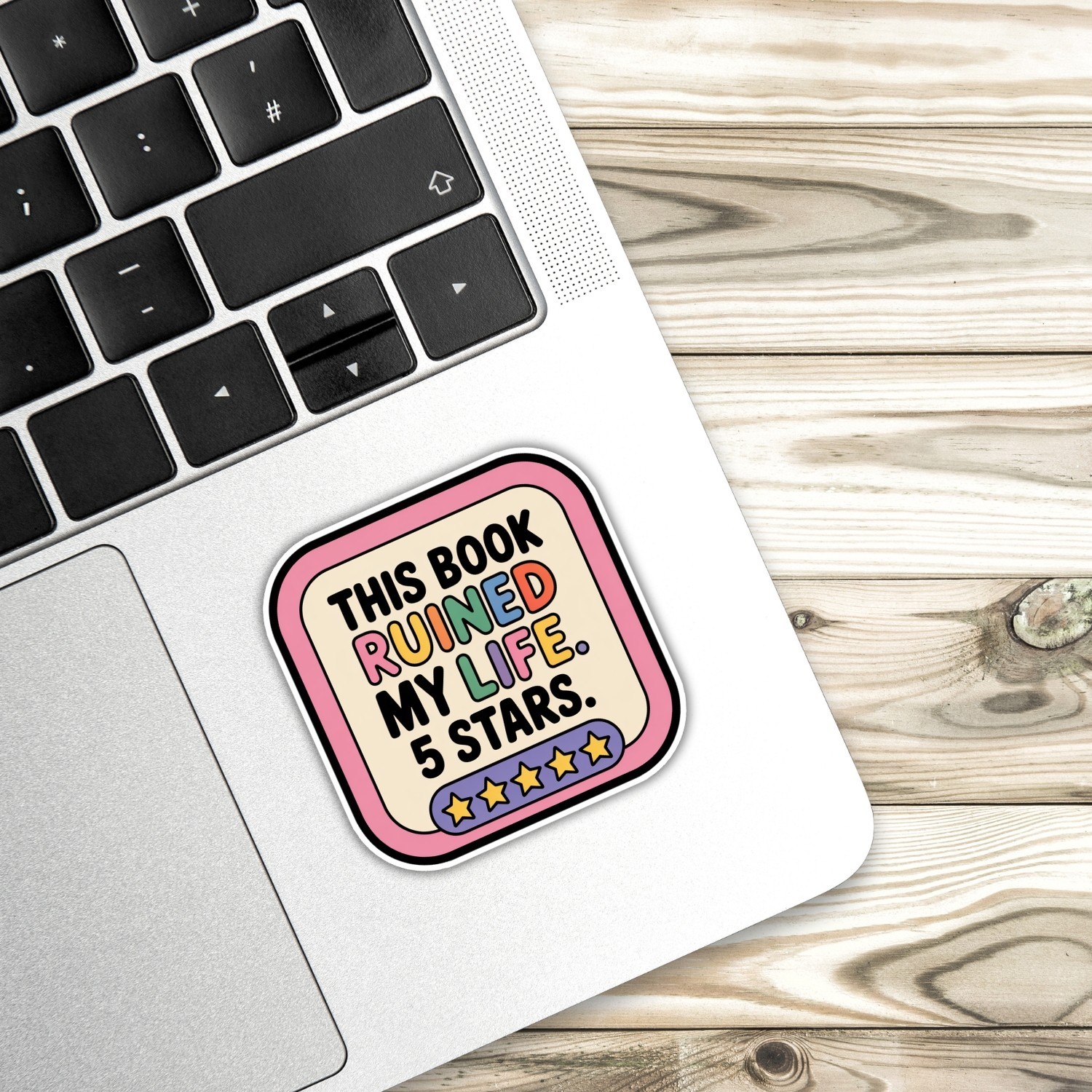 4pcs This Book Ruined My Life Stickers – Funny Bookworm Vinyl Decals