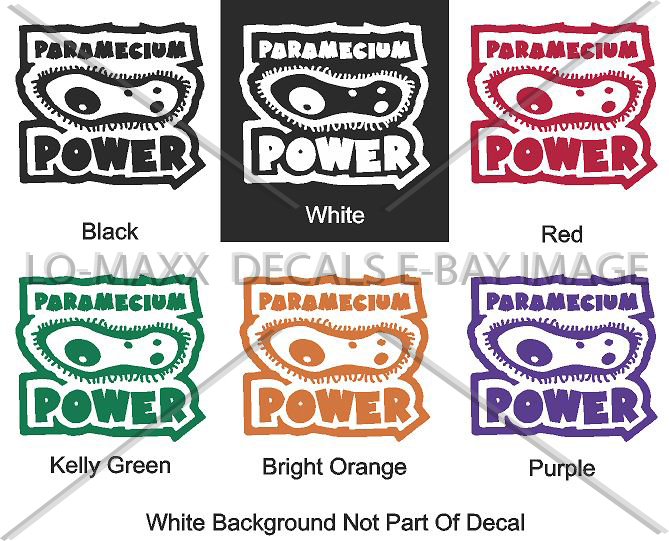 Paramecium Power One Celled Organism Art One Of A Kind Die-Cut Vinyl Decal