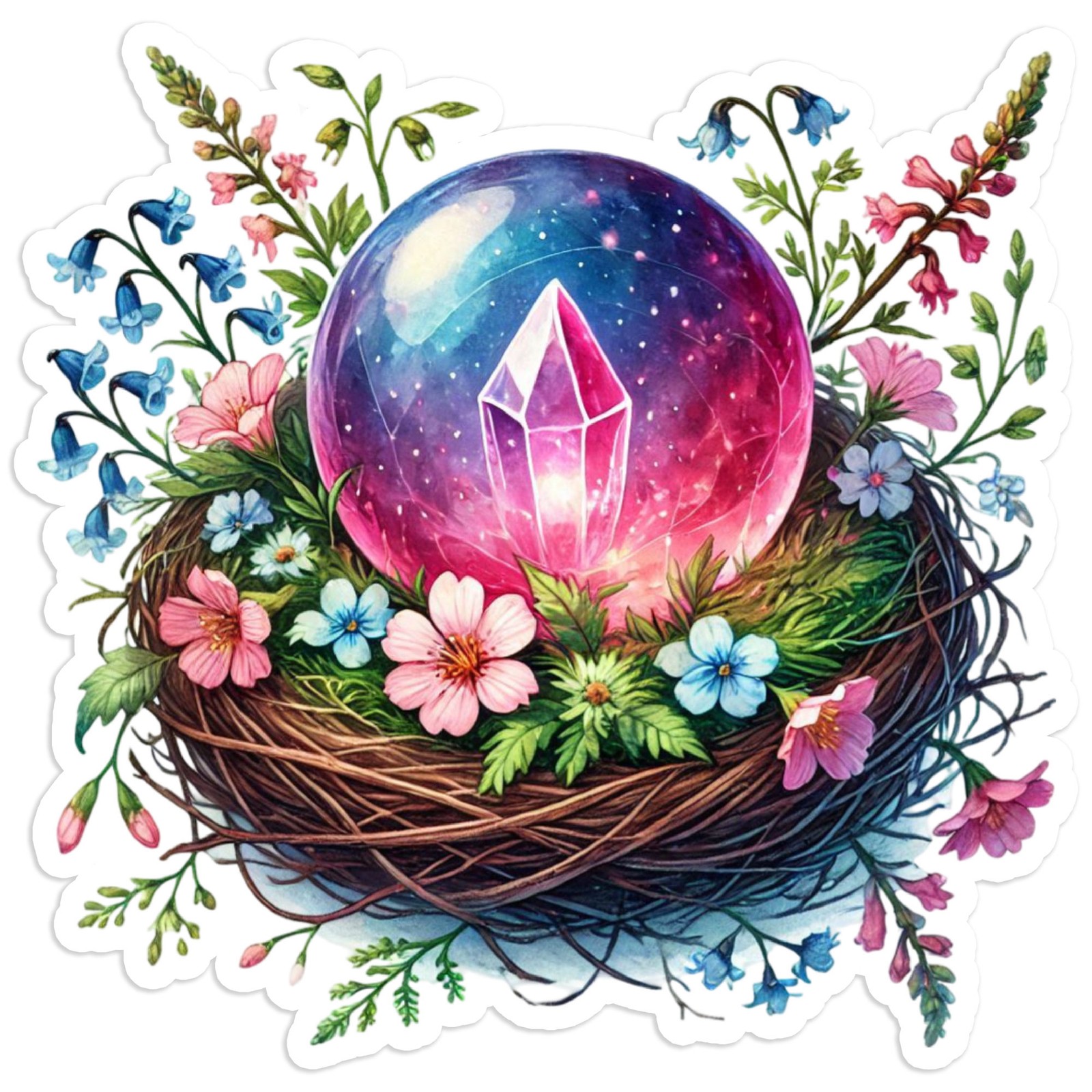 Bird Nest Crystal Ball – Vinyl Decal Sticker – Car Window Laptop – #1124