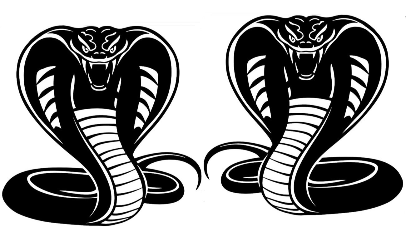 Cobra Ready to Strike Two Pack 5" Vinyl Decals Mirrored Car Truck Window