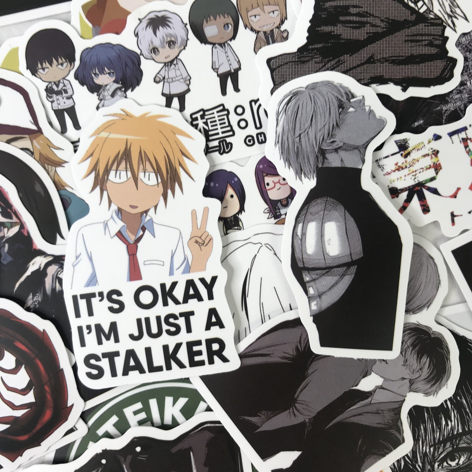 50pc Tokyo Ghoul Dark Fantasy Manga Guitar Laptop Notebook Decal Sticker Pack