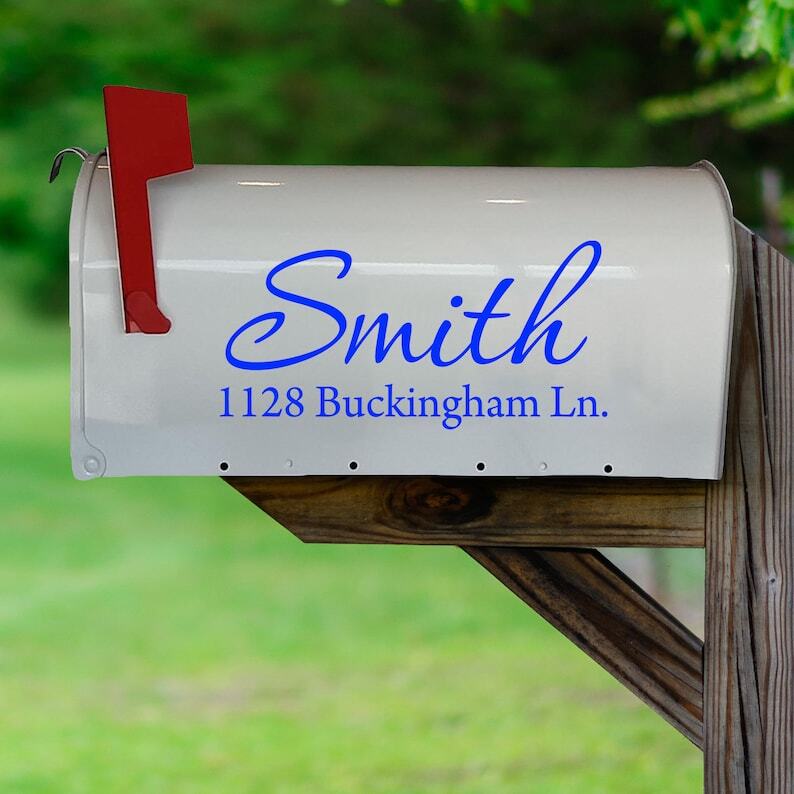 Personalized Mailbox Decals with Family Name and Address – CMB1