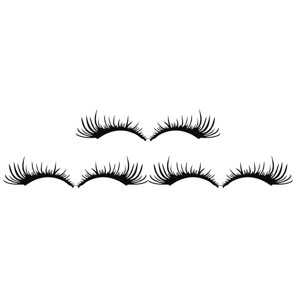 3 Pairs PET Black Car Headlight Eyelashes Stickers Car Decoration Accessory
