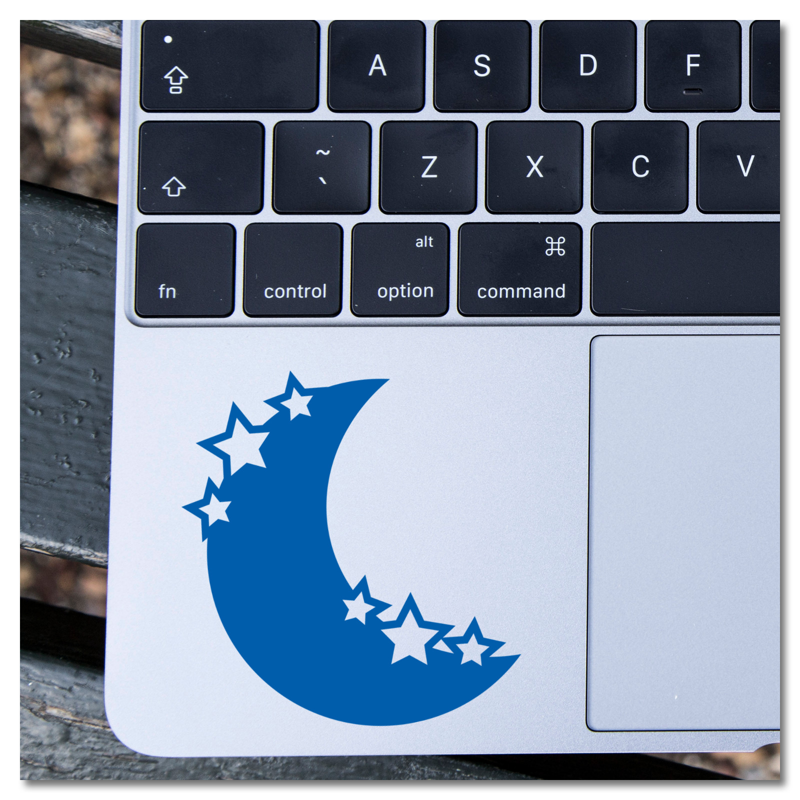 6" Crescent Moon with Stars Nature Vinyl Decal Sticker