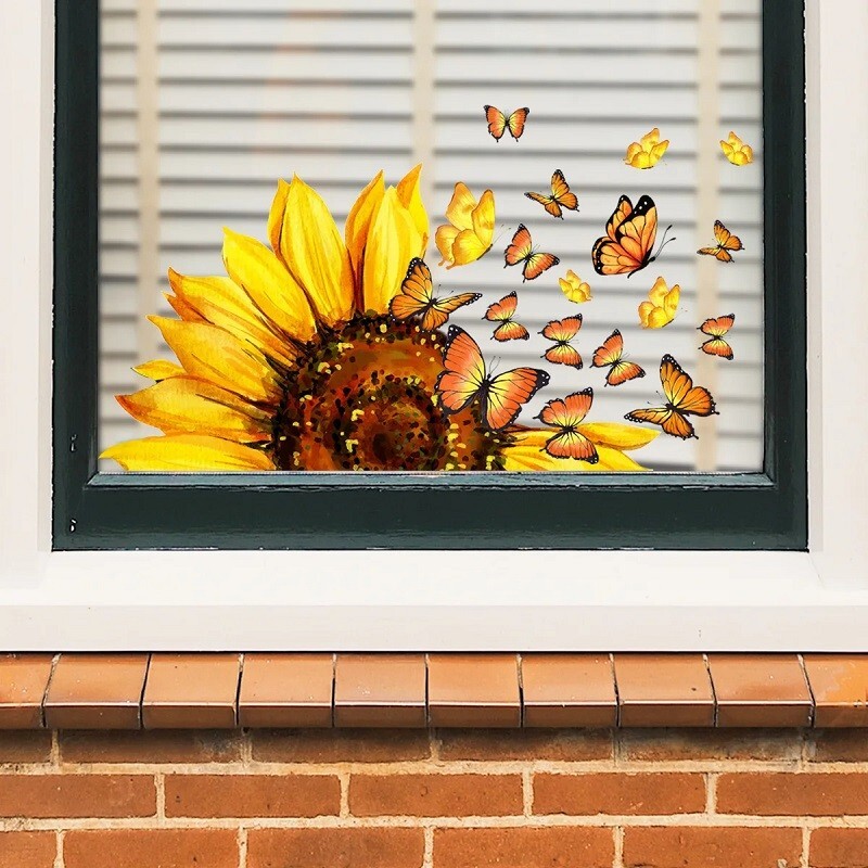 Wall Sticker Butterfly Flower Decal Vinyl Art Bedroom Kitchen Window Home Decor