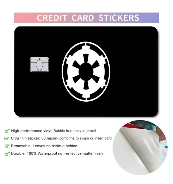 Star Wars Empire Card Decal Sticker for Credit Card or Debit Card Perfect Fit