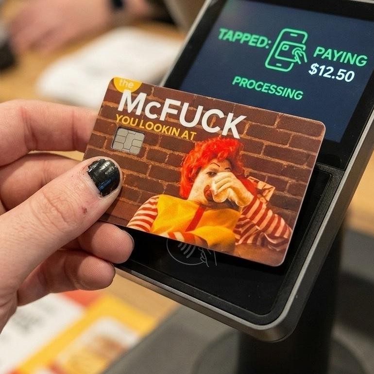 McF*ck Credit Debit Card Skin Cover Sticker Chip Funny Decal – 2 Pack