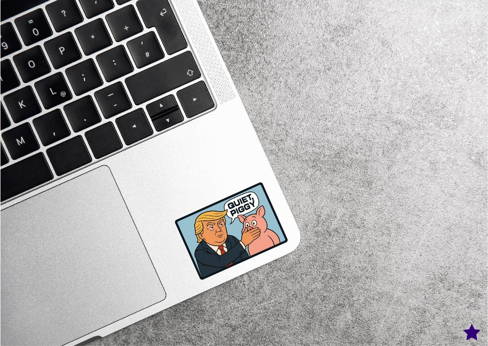 Quiet Piggy Trump Decal Sticker 47 MAGA Political Cartoon No Kings Anti Press JD