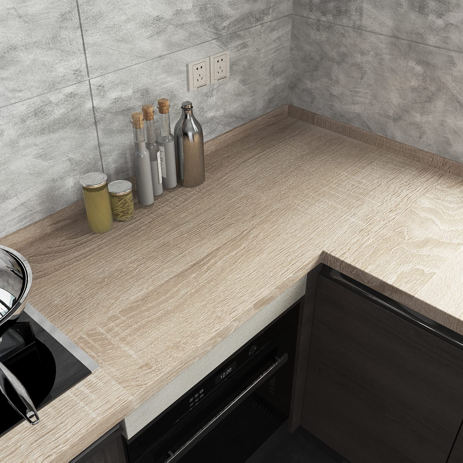 Gray Brown Wood Grain Contact Paper Waterproof Faux Wood Wallpaper Peel and S…