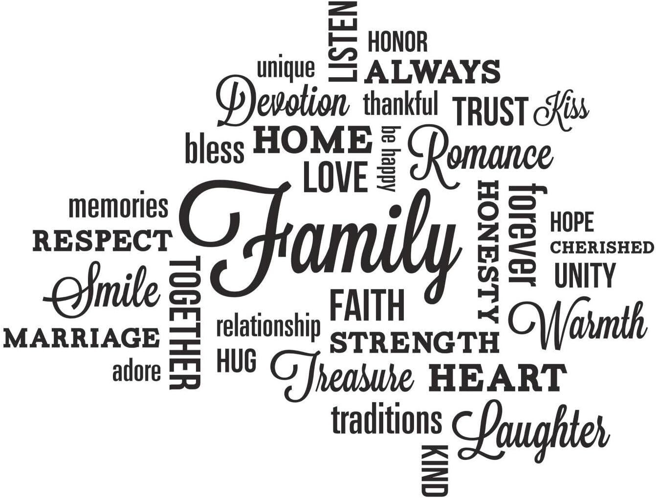 RoomMates Peel & Stick Wall Decal FAMILY HOME Quotes New
