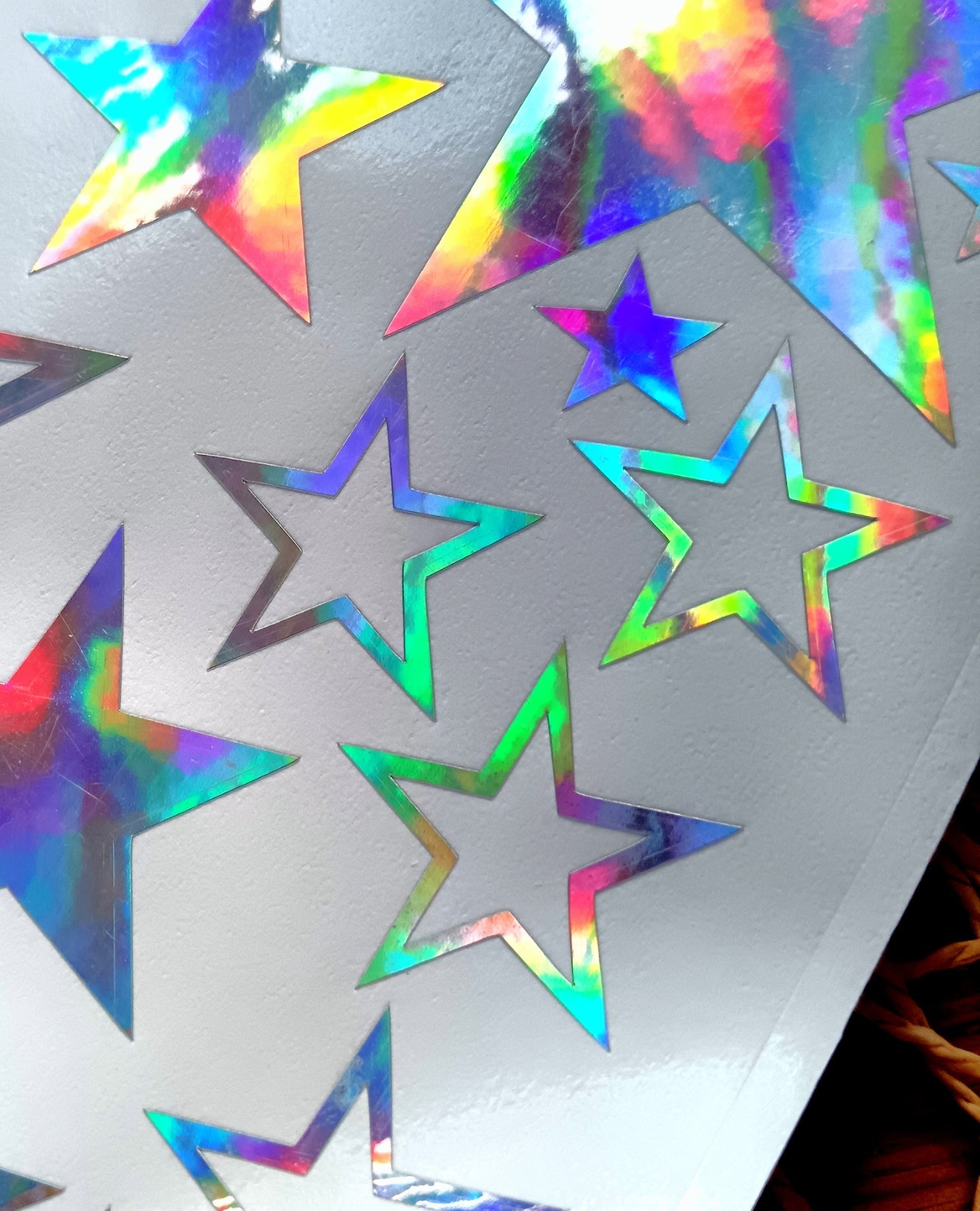 Holographic Stars Decal, Set of Chrome, Metallic Stars Sticker For DIY Project