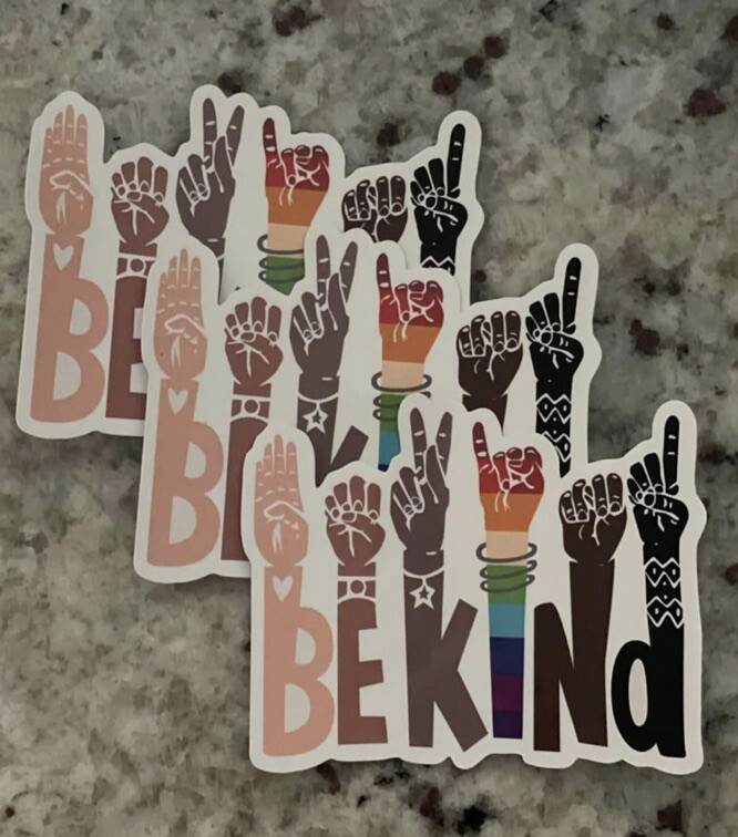 Be Kind Sign Language Stickers Set of 3