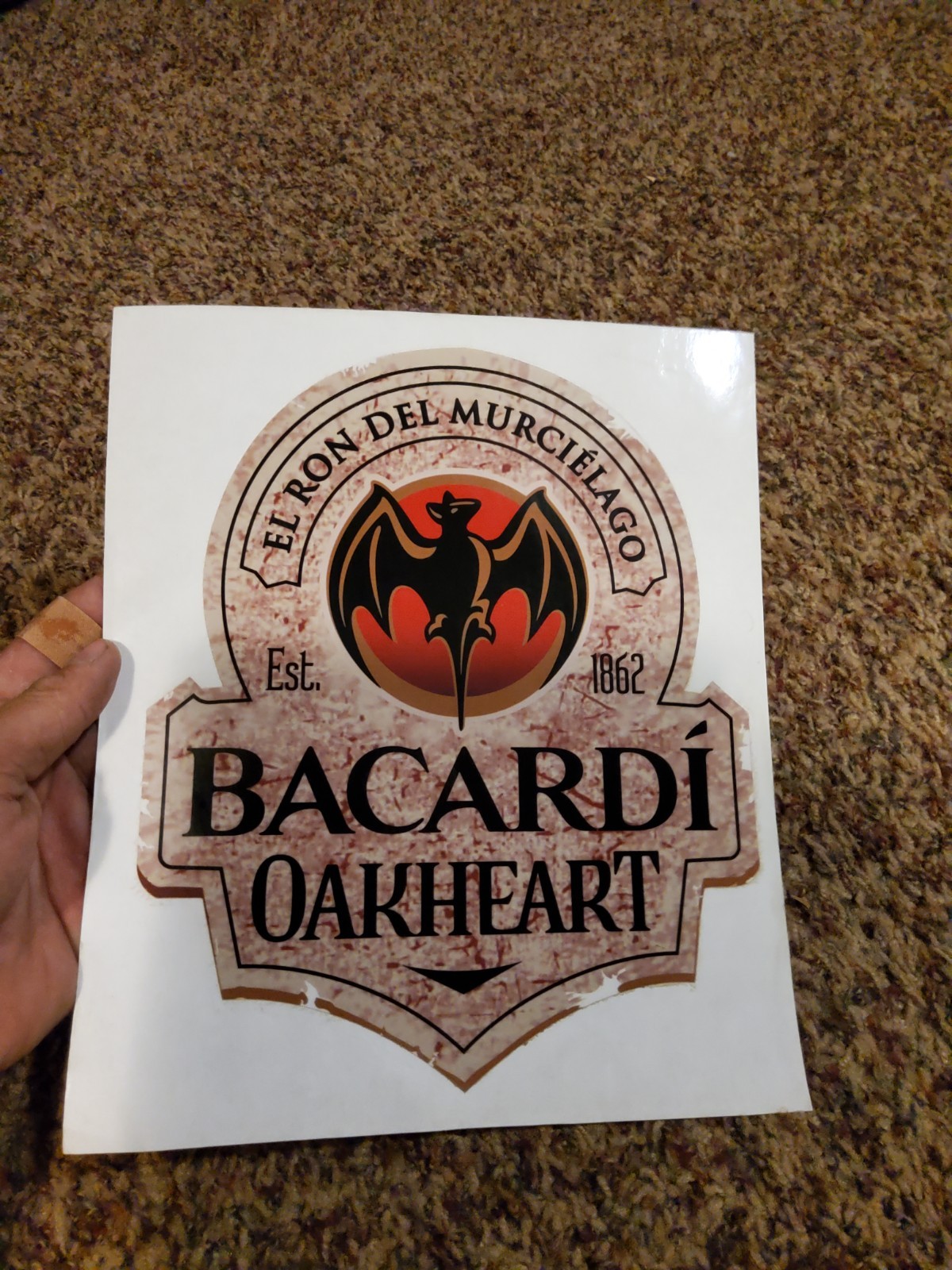 Bacardi Oakheart Rum Large Decal Vinyl Stickers 10.5" x 8.5" Bar Sign