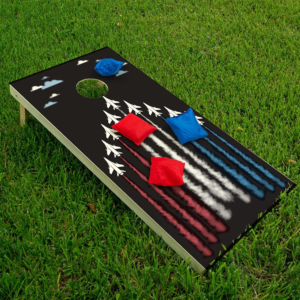 Aviation Flight Hangar Pilot Gift and Airport Cornhole Wraps Cornhole Skins Wrap