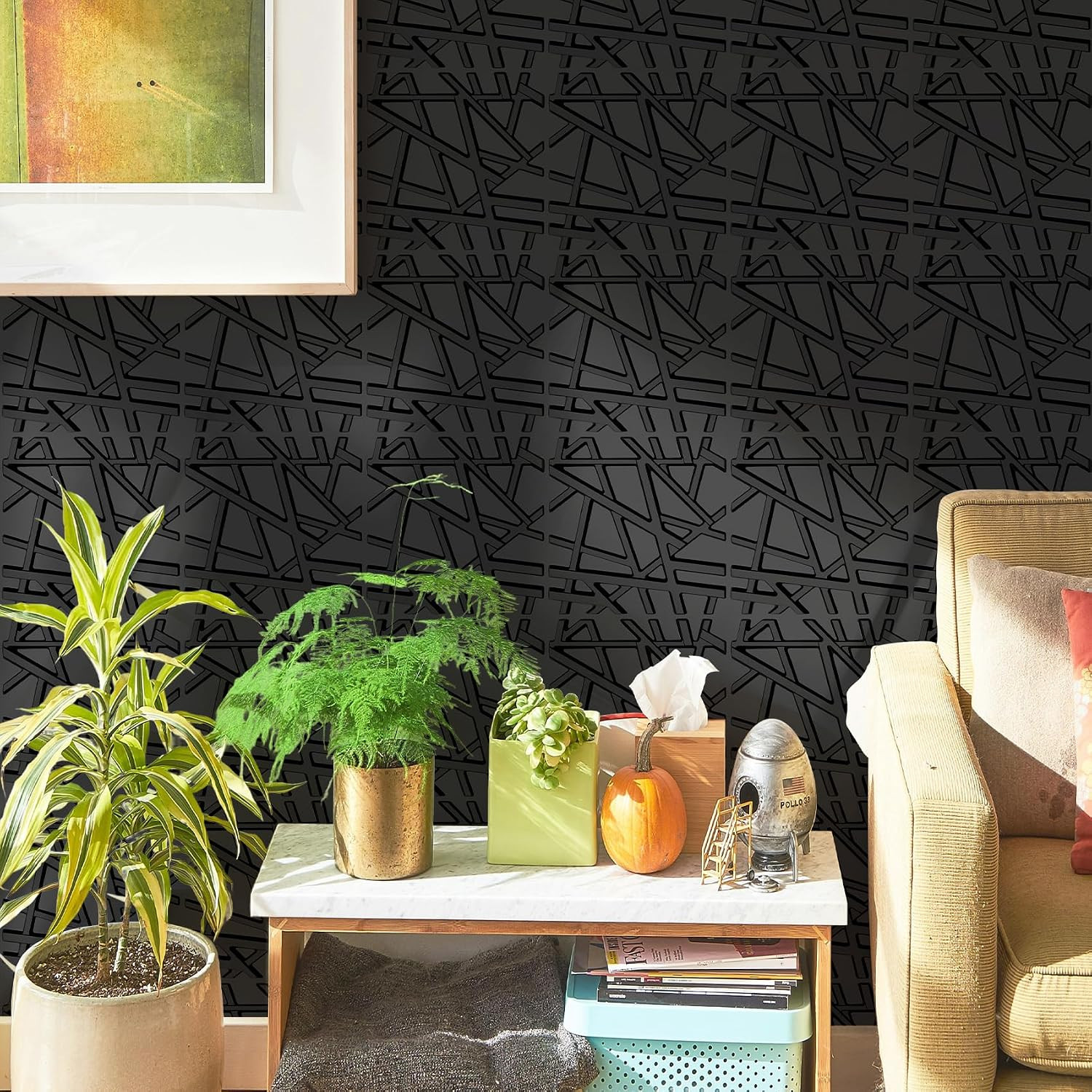 33 Pack 3D Wall Panels for Interior Wall Decor, 11.8"X11.8" Black Accent Textu