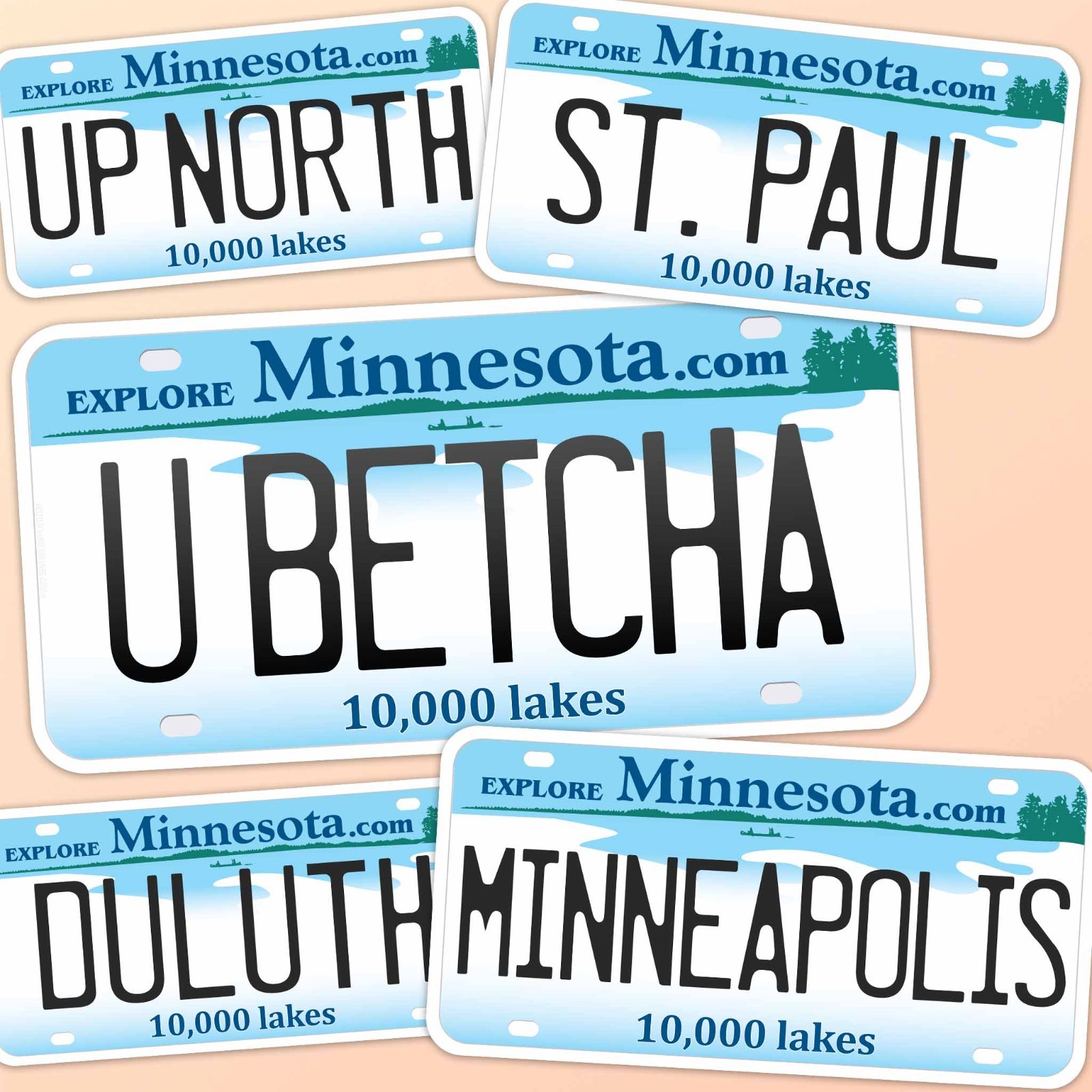 Minnesota License Plate Stickers- Choose Your MN City or Saying Decal for Laptop