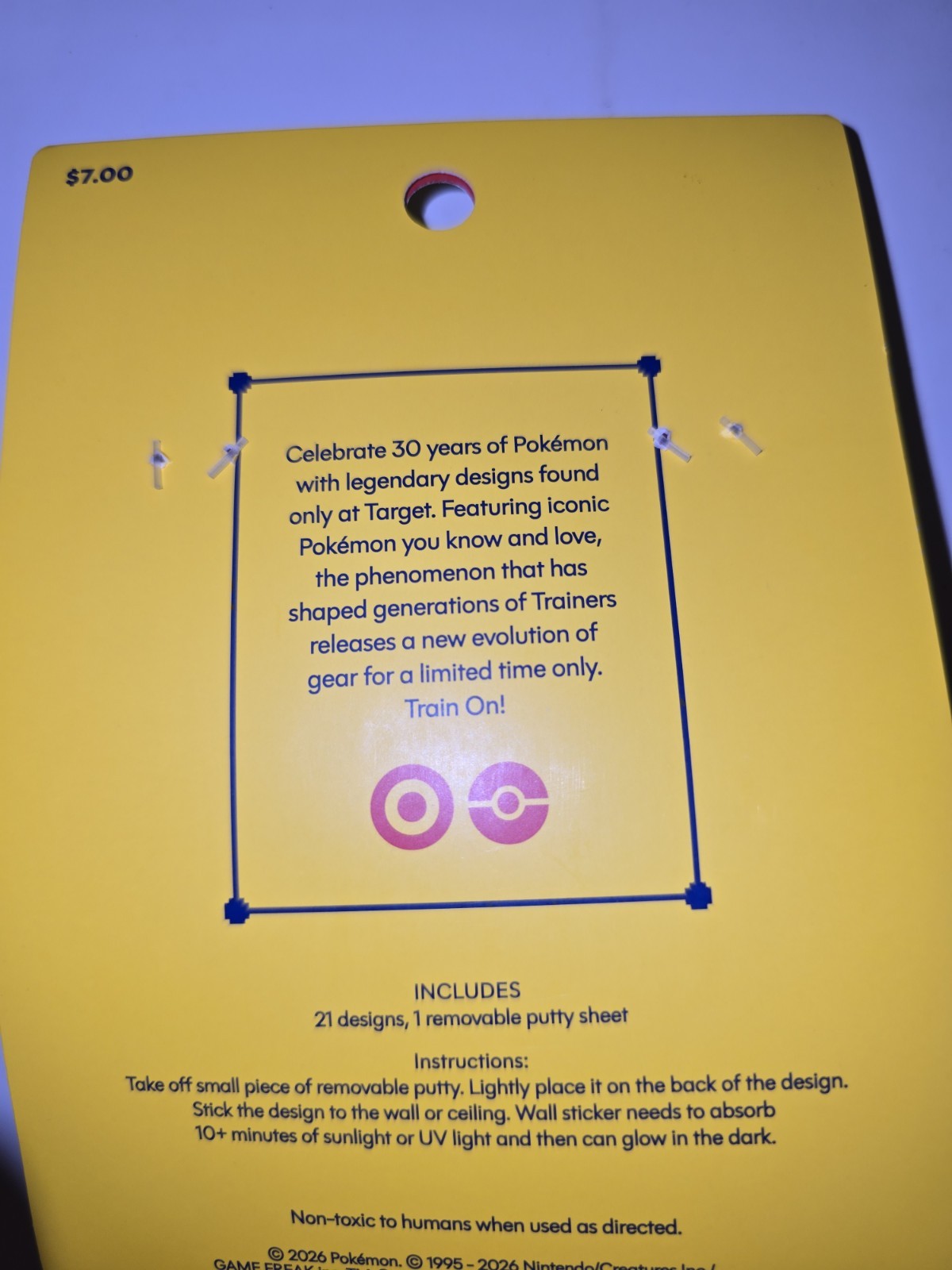 Target X Pokemon Glow-In-The-Dark Wall Sticker 30th Anniversary
